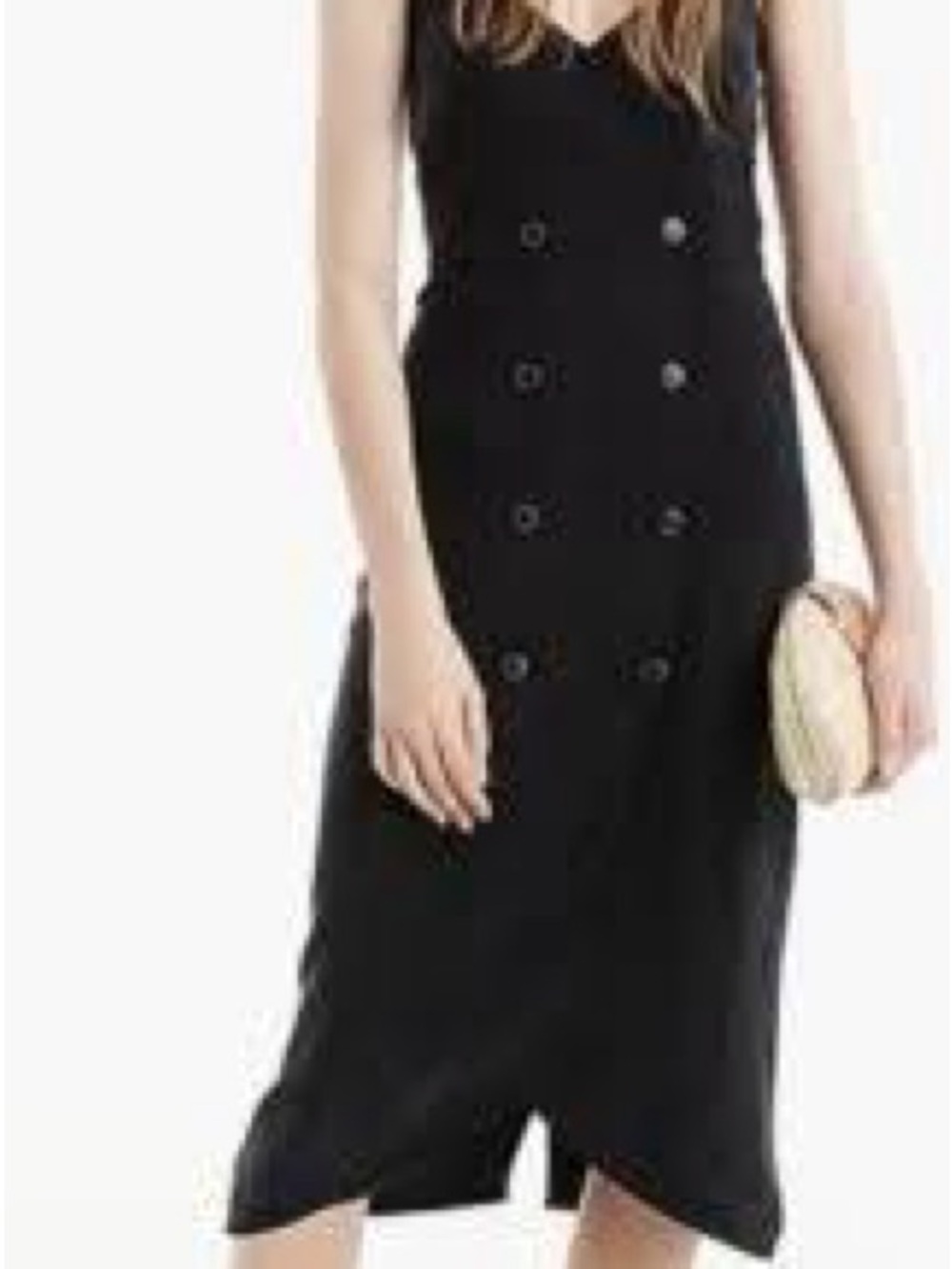 J.Crew Double-Breasted Japanese Cupro Dress, Black, size 10